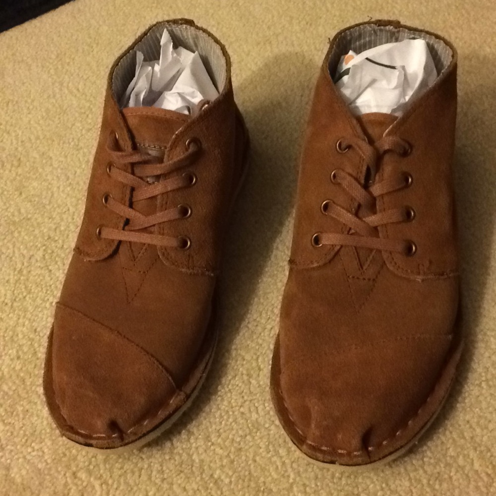 TOMS Mens Desert Botas Chestnut Suede Size 8